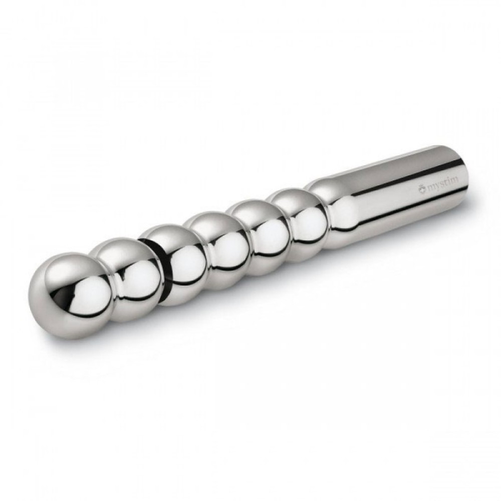 Стимулятор универсальный, электросекс Mystim Ballzac Metal Dildo, фаллоимитатор, металлик, 25 х 3 см, фото №0 — секс шоп Украина, NO TABOO