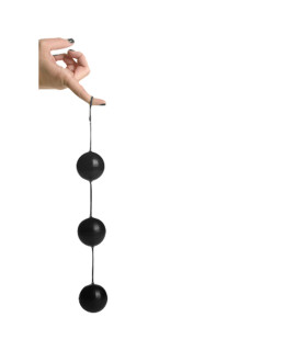 Анальні кульки силіконові Master Series XXL, потрійні, чорні, 33 х 4.5 см - No Taboo