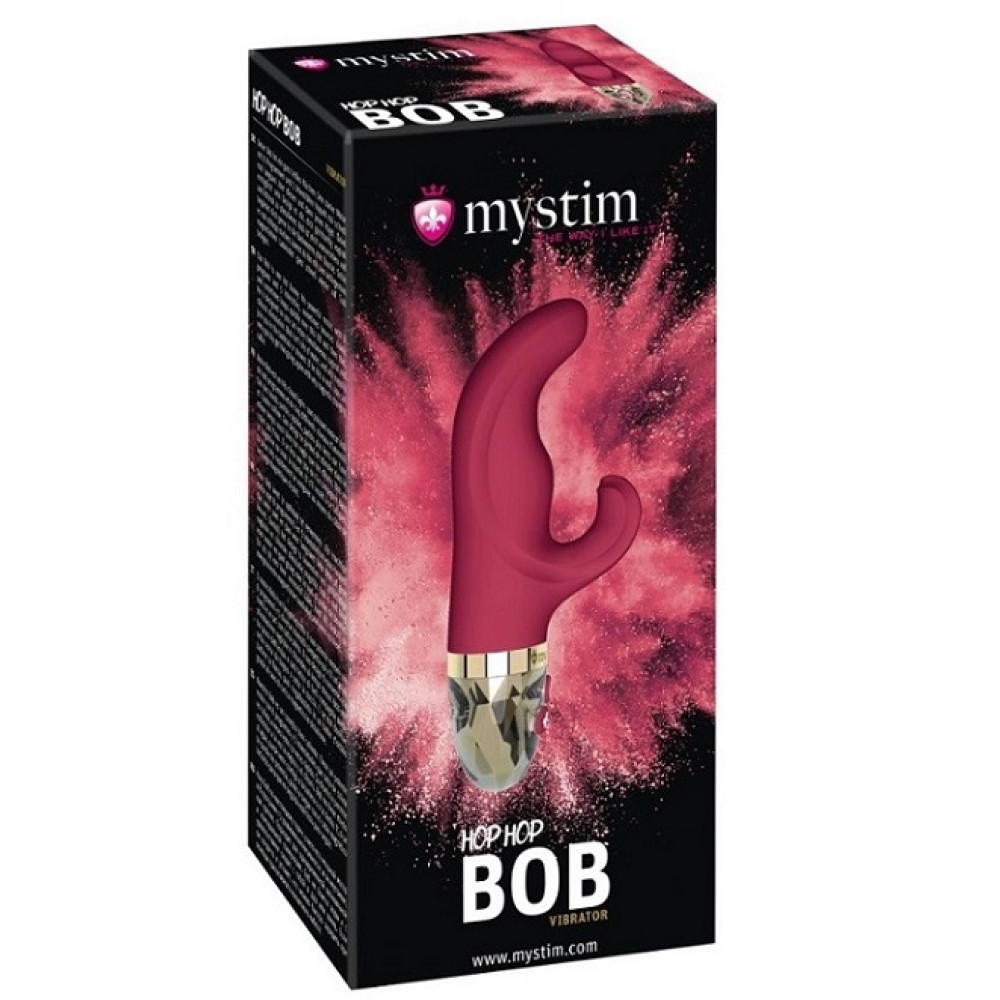 Вибратор кролик Mystim Rabbit Hop Hop Bob, фиолетовый, 16 см х 3.6 см фото №2 — секс игрушки: Украина, NO TABOO