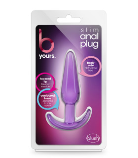 Анальная пробка Blush B Yours гибкая, фиолетовая, 10.8 х 2.5 см - No Taboo