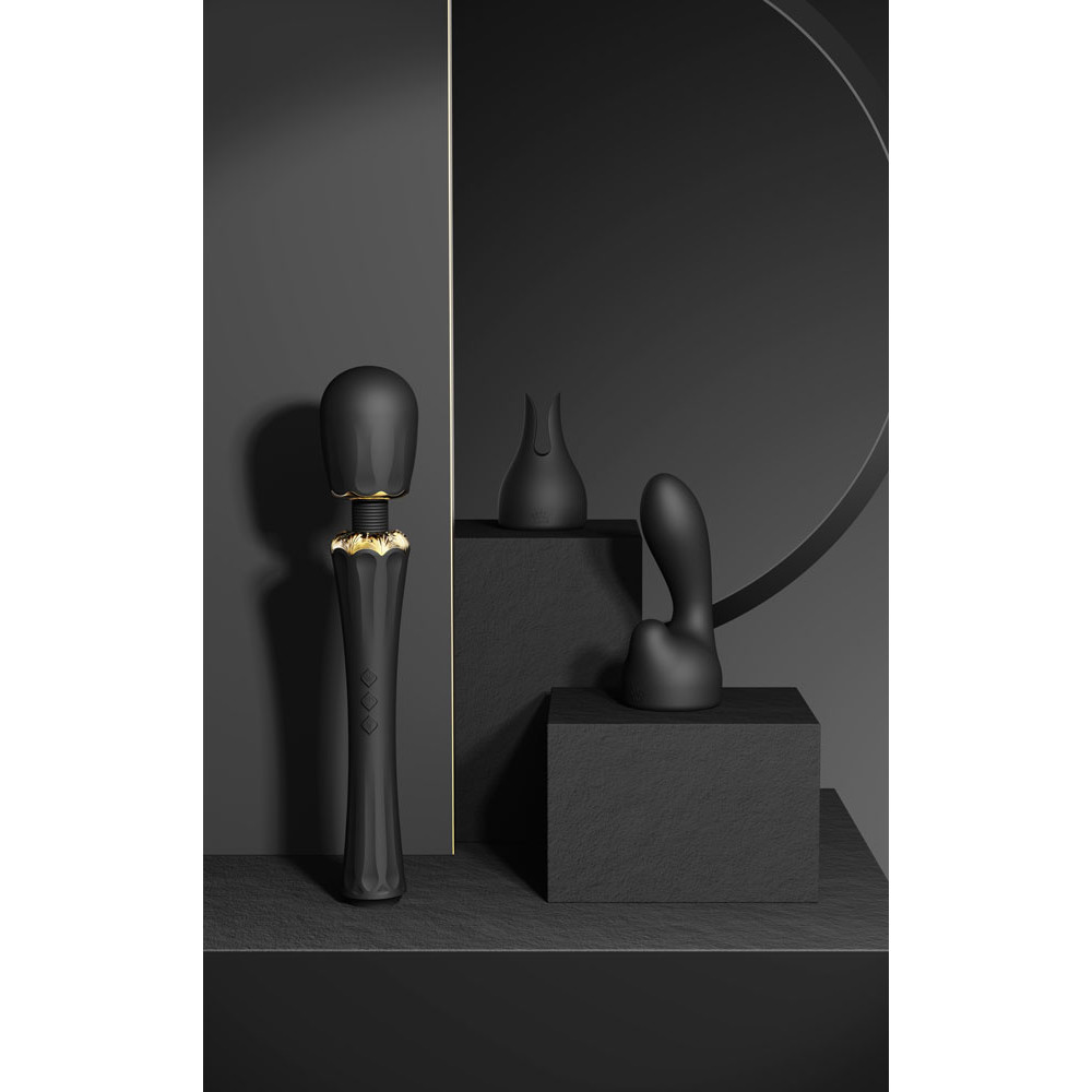 Вибратор микрофон Zalo Kyro Wand с насадками, черный, 29.1 см х 5.3 см фото №10 — секс игрушки: Украина, NO TABOO