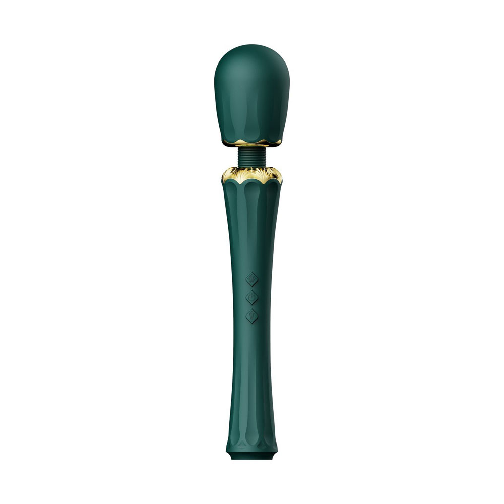 Вибратор микрофон Zalo Kyro Wand с насадками, зеленый, 29.1 см х 5.3 см фото №2 — секс игрушки: Украина, NO TABOO