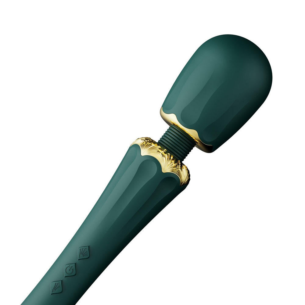 Вибратор микрофон Zalo Kyro Wand с насадками, зеленый, 29.1 см х 5.3 см фото №4 — секс игрушки: Украина, NO TABOO