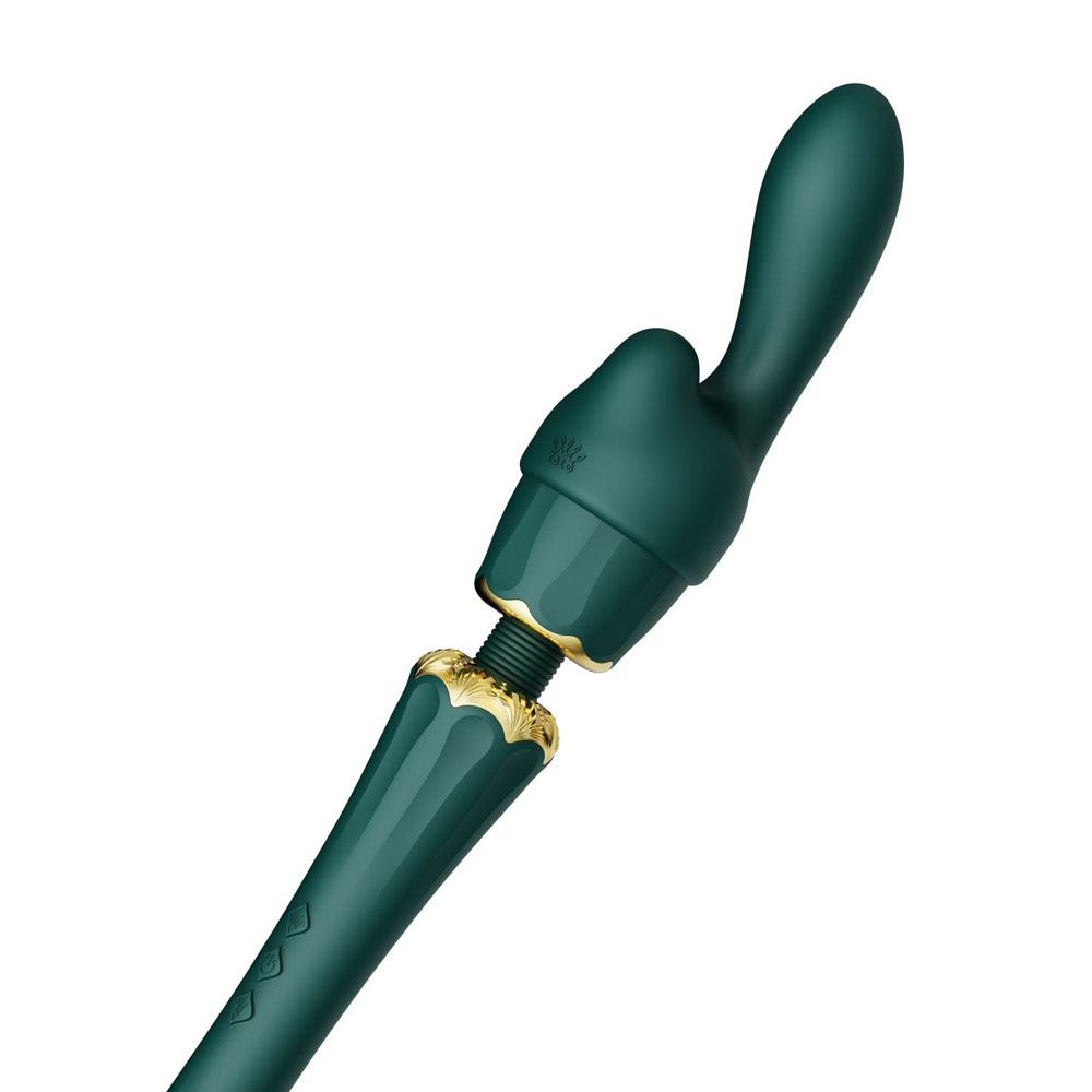 Вибратор микрофон Zalo Kyro Wand с насадками, зеленый, 29.1 см х 5.3 см фото №5 — секс игрушки: Украина, NO TABOO