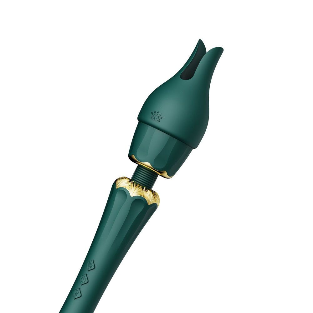 Вибратор микрофон Zalo Kyro Wand с насадками, зеленый, 29.1 см х 5.3 см фото №7 — секс игрушки: Украина, NO TABOO