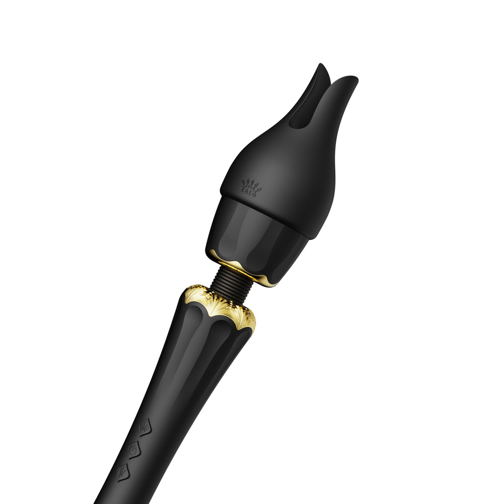 Вибратор микрофон Zalo Kyro Wand с насадками, черный, 29.1 см х 5.3 см фото №8 — секс игрушки: Украина, NO TABOO