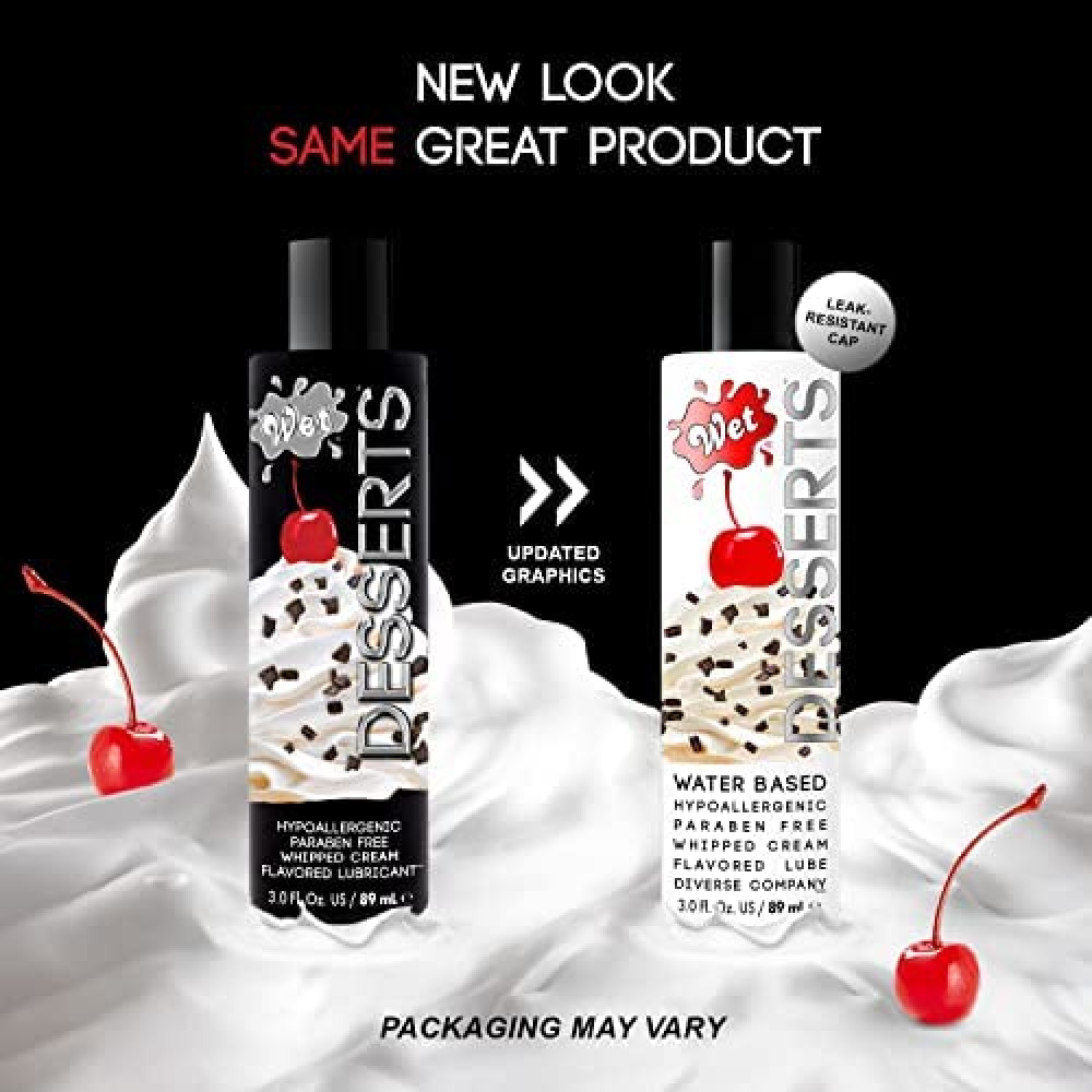Лубрикант WET Whipped Cream со вкусом сливок, 89 мл, фото №6 — секс шоп Украина, NO TABOO