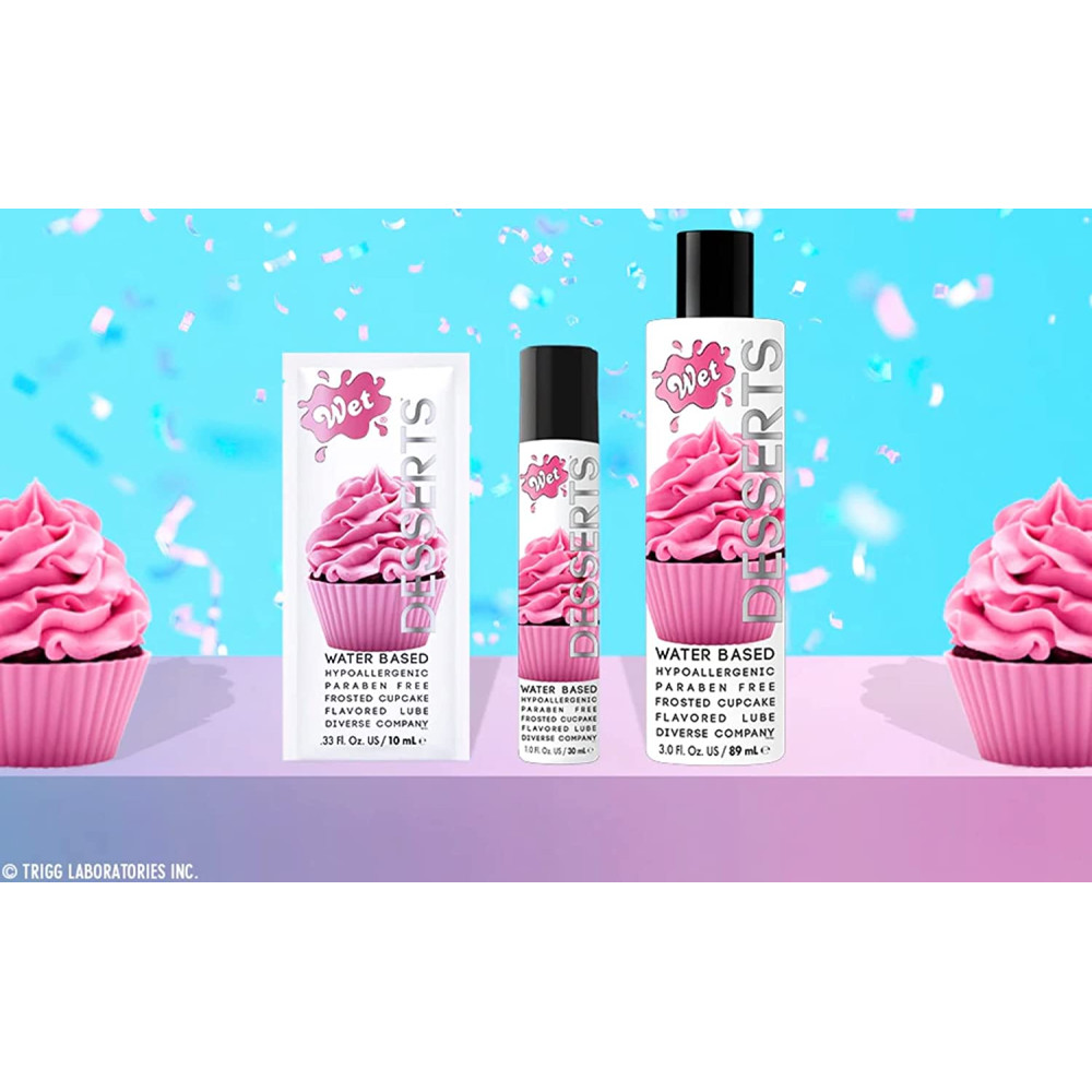 Пробник Лубрикант на водной основе, 10 мл, WET Dessert Frosted Cupcake, съедобный, фото №2 — секс шоп Украина, NO TABOO