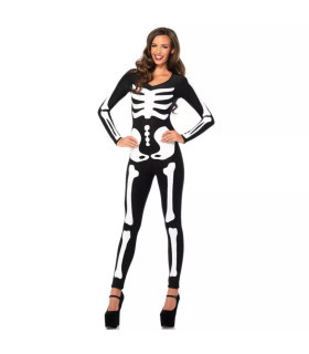 Комбинезон с принтом Leg Avenue Skeleton, что светится в темноте, черный, М - No Taboo