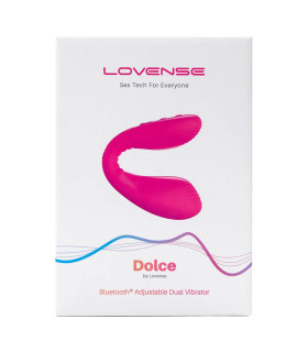 Вібратор вагінально-кліторальний для пар LOVENSE DOLCE з керуванням з телефону, рожевий - No Taboo