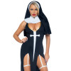 Костюм монашки Leg Avenue, L, Sultry Sinner 3 предмета, черный с белым, фото №3 — секс шоп Украина, NO TABOO