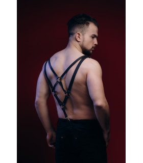 Портупея мужская из натуральной кожи, черная, One Size, Candy Hero 40 см х 2 см - No Taboo