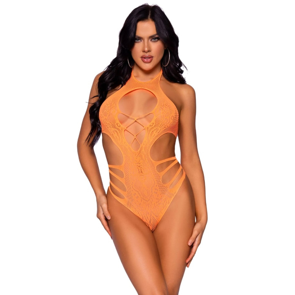 Сексуальное боди Leg Avenue Meet Me in Malibu Lace Bodysuit оранжевого цвета, размер OS, фото №0 — секс шоп Украина, NO TABOO