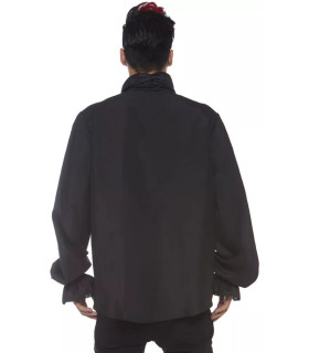 Мужская рубашка Leg Avenue Ruffle Front Shirt, XL, с воротником и оборками спереди, черная - No Taboo