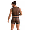 Комплект белья для мужчин Passion Men Set William из двух частей с жилетом и шортами, черный, XXL/XXXL, фото №2 — секс шоп Украина, NO TABOO