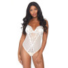 Сексуальное боди Leg Avenue Lace And Mesh, S, из кружева и сеточки, белого цвета, фото №1 — секс шоп Украина, NO TABOO