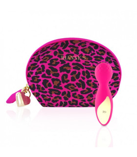 Вібратор міні-мікрофон Rianne S Essentials Lovely Leopard Mini Wand Roze у сумочці, рожевий, 12 см x 3.5 см - No Taboo