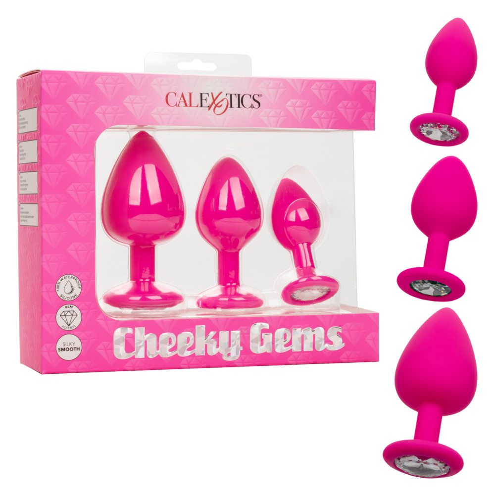 Набор анальных пробок Cheeky Gems 3 размера, розовые фото №0 — секс игрушки: Украина, NO TABOO