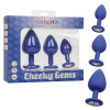 Набор анальных пробок Cheeky Gems 3 размера, синие фото №1 — секс игрушки: Украина, NO TABOO
