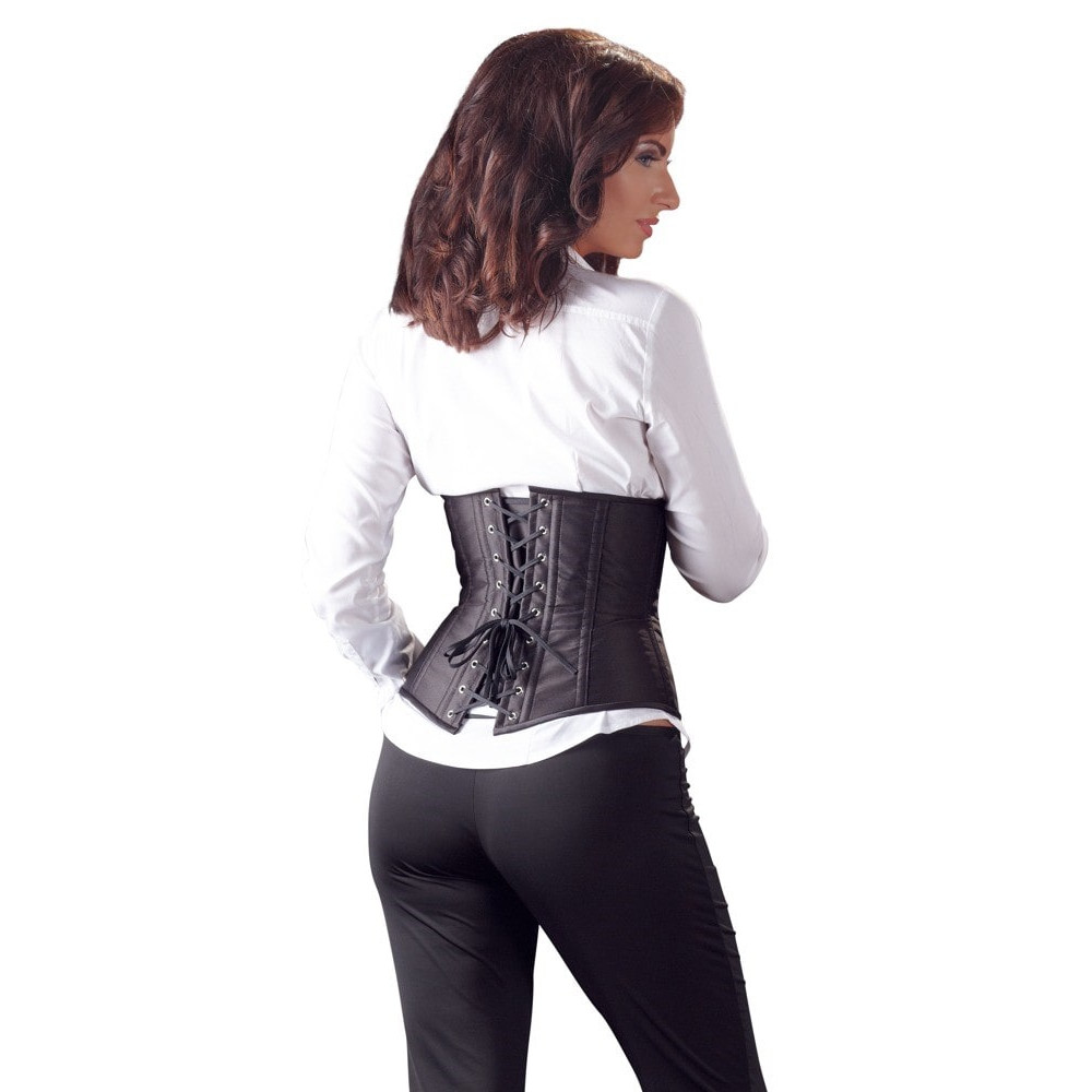 Корсет с открытым бюстом, S, Cottelli Collection Party Corset Open Cup на талию, черный, фото №3 — секс шоп Украина, NO TABOO