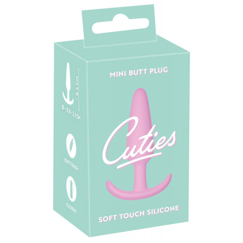 Анальная пробка Cuties Plugs Rose розовая, 8.4 см х 2.1 см фото №2 — секс игрушки: Украина, NO TABOO