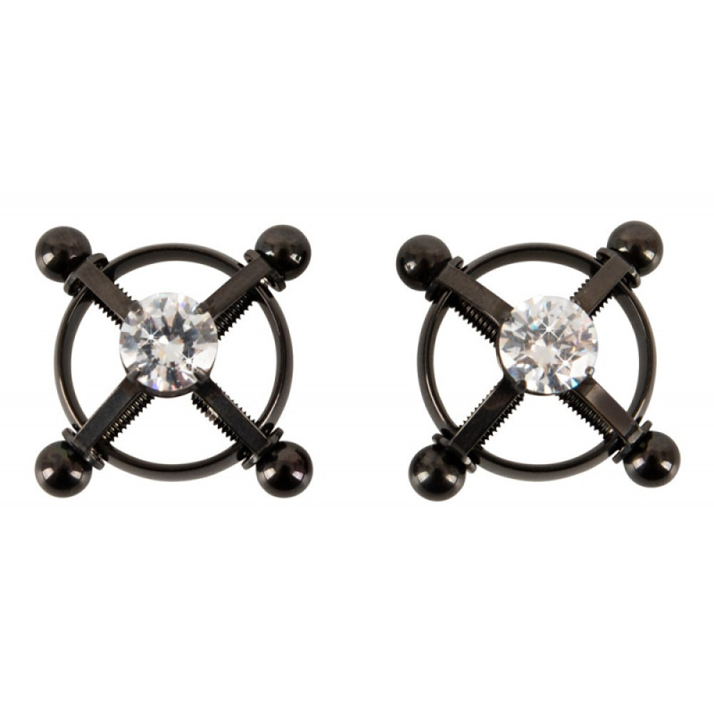 Зажимы для сосков Bad Kitty Nipple Jewellery Shiny Star из стали, фото №2 — секс шоп Украина, NO TABOO