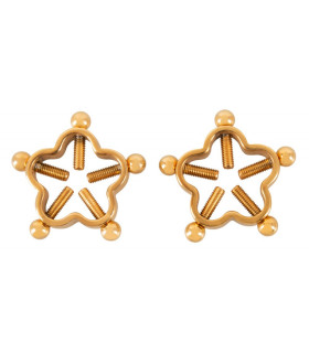Зажимы для сосков Bad Kitty Nipple Jewellery Golden Flower из стали - No Taboo
