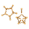 Зажимы для сосков Bad Kitty Nipple Jewellery Golden Flower из стали, фото №4 — секс шоп Украина, NO TABOO