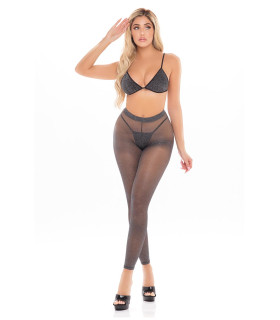 Набор топ, лосины и стринги Pink Lipstick Tall Order 3-Piece Legging Set из блестящей ткани, OS - No Taboo