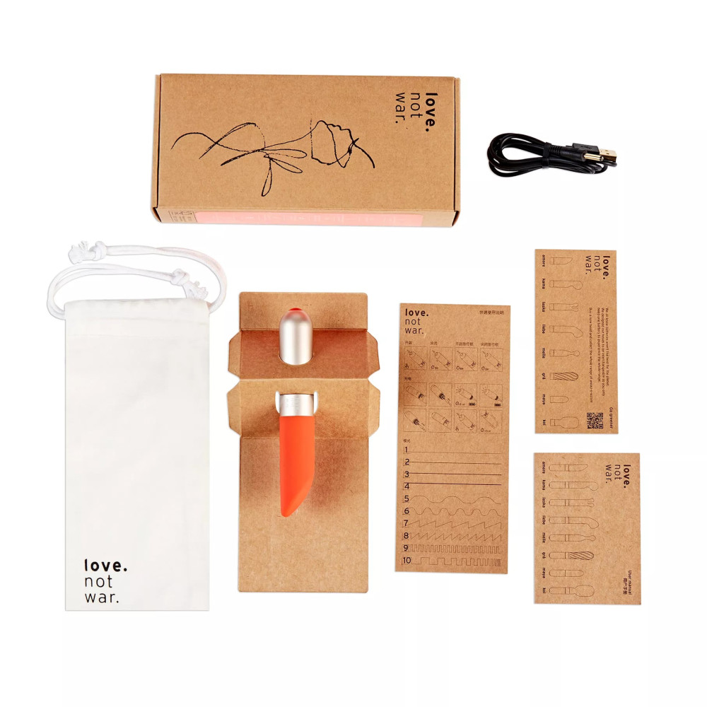 Мини-вибратор Love Not War Amore Orange оранжевый, 13.50 см х 2.30 см фото №4 — секс игрушки: Украина, NO TABOO