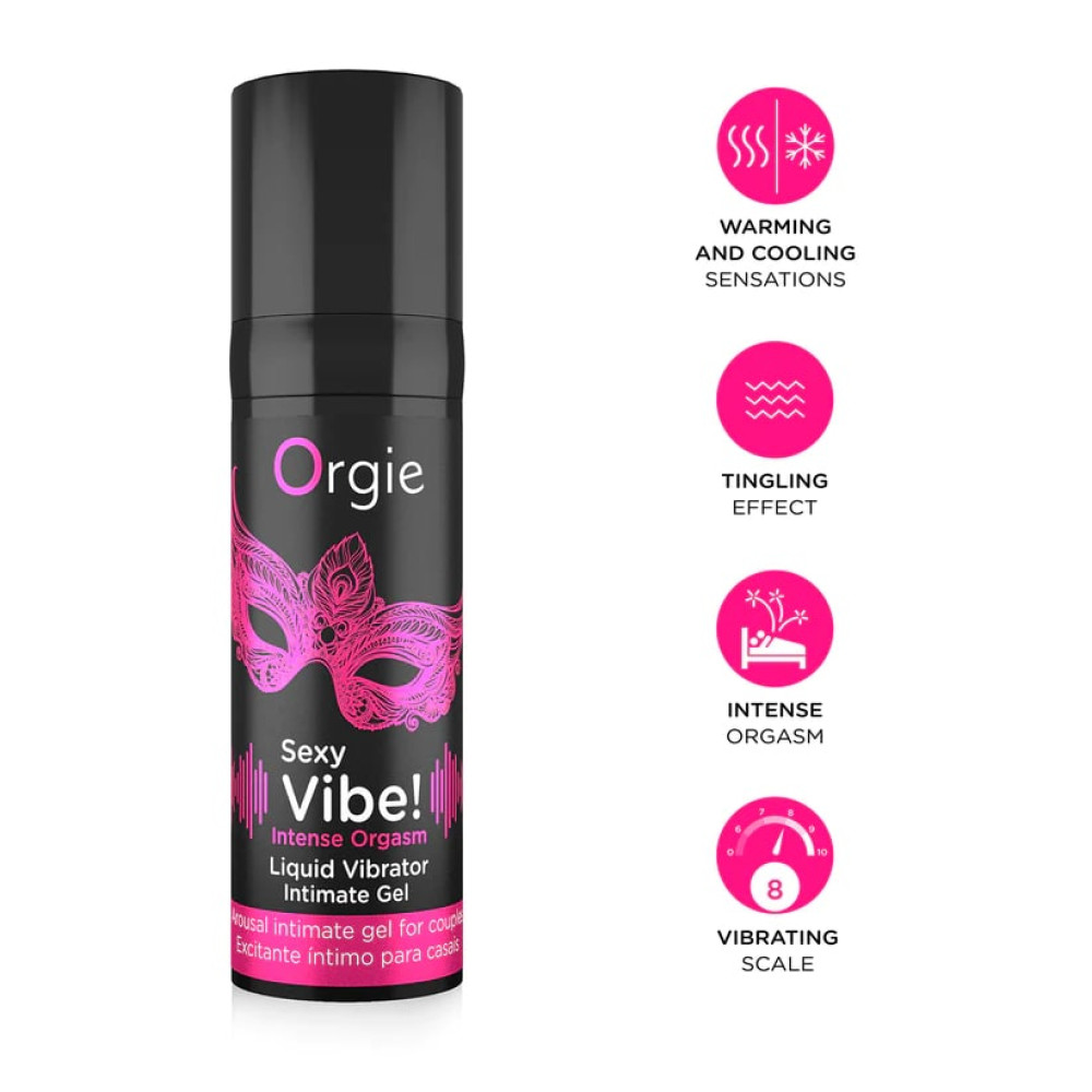 Жидкий вибратор для интимных зон Orgie Sexy Vibe! Intense Orgasm усиление оргазма, 15 мл, фото №5 — секс шоп Украина, NO TABOO