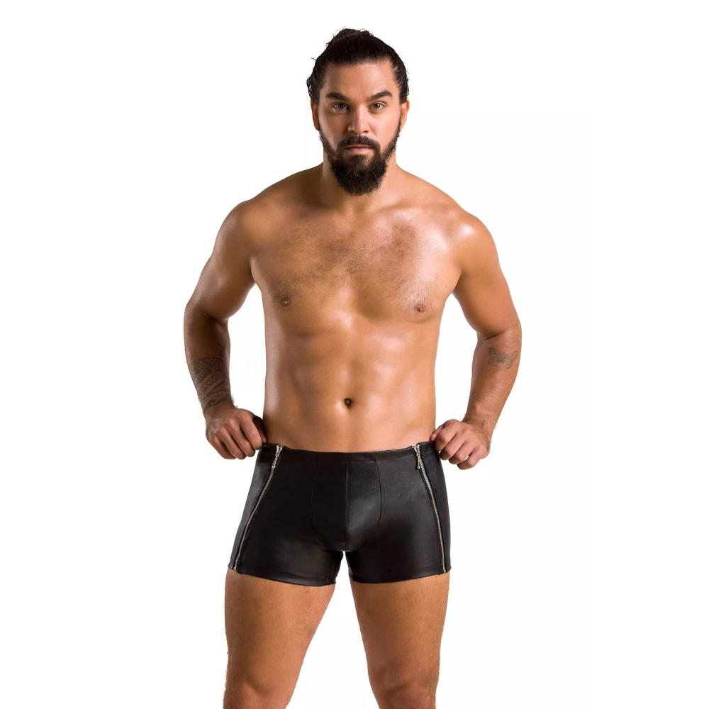 Мужские шорты S/M Passion Men Short Matt, с молниями, черные, фото №0 — секс шоп Украина, NO TABOO