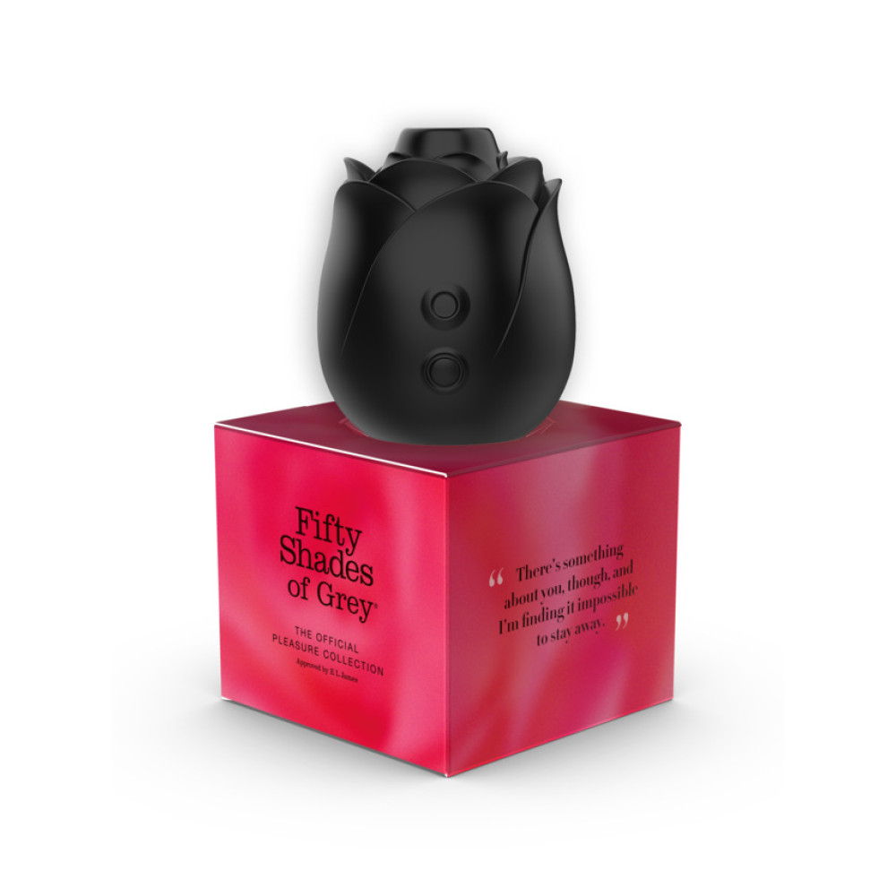 Клиторальный стимулятор в форме розы Fifty Shades of Grey Rose Clitoral Suction черного цвета фото №10 — секс игрушки: Украина, NO TABOO