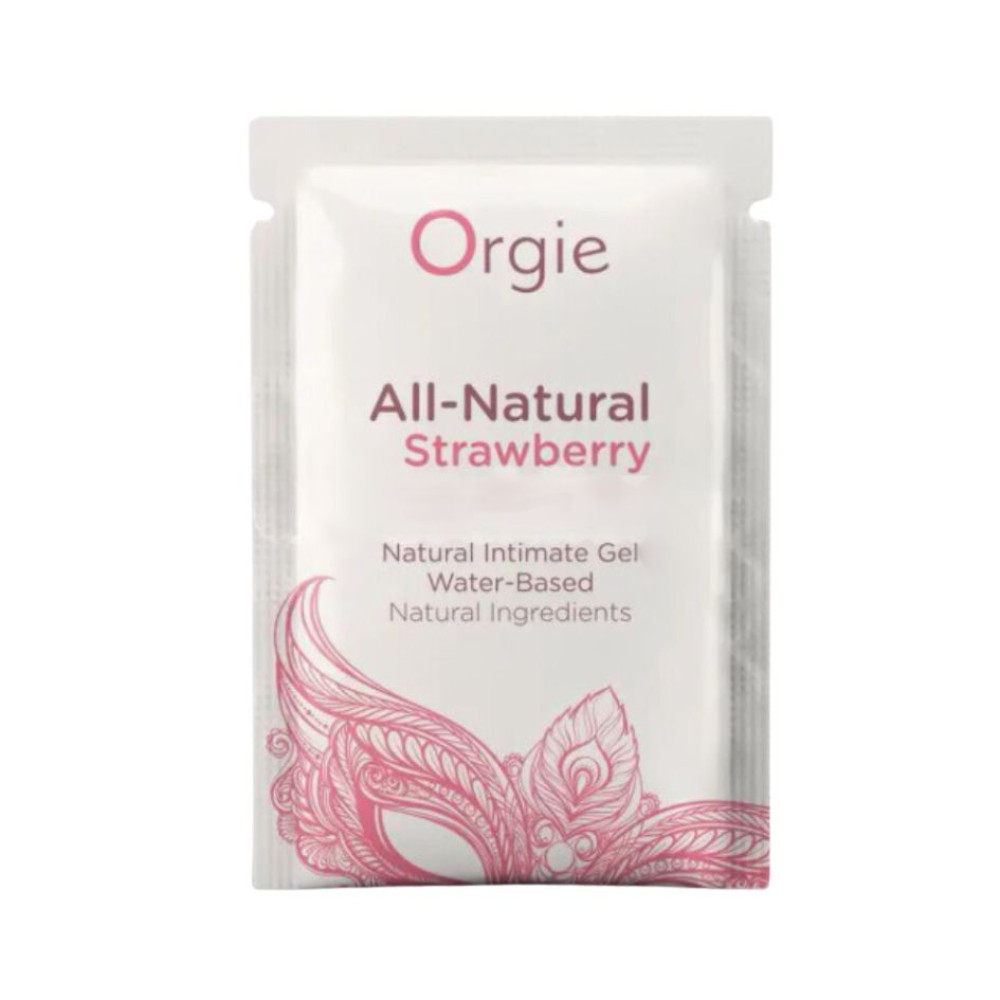 Сашет Лубрикант со вкусом клубники All Natural Stawberry Orgie, на водной основе, 2 мл (220991)