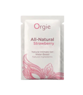 Сашет Лубрикант со вкусом клубники All Natural Stawberry Orgie, на водной основе, 2 мл - No Taboo
