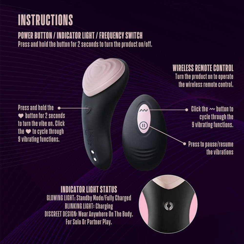 Вибратор в трусики Temptasia Heartbeat Panty Vibe с пультом, 8.9 х 4.4 см фото №10 — секс игрушки: Украина, NO TABOO