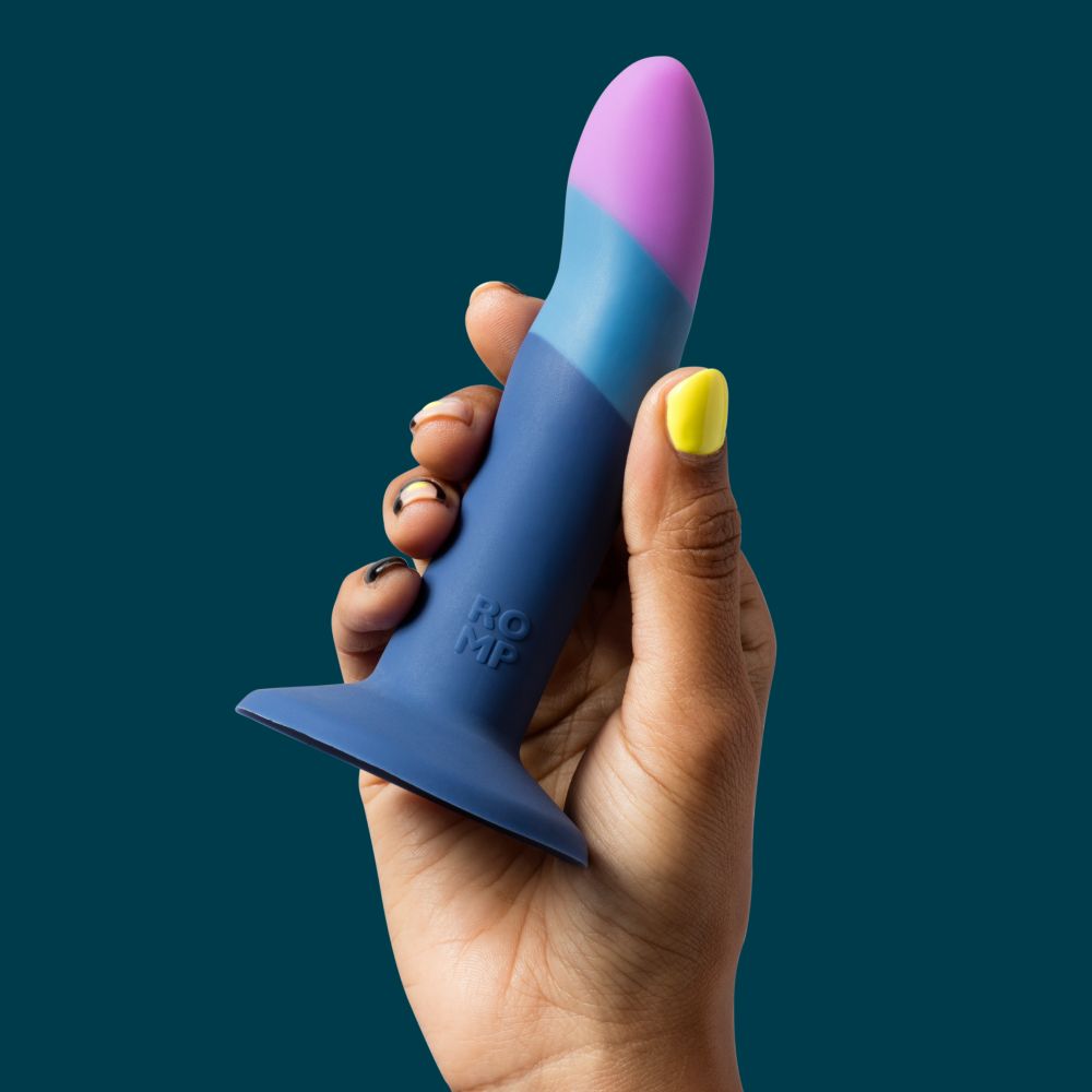Набор для пеггинга страпон и ремни ROMP Piccolo Pegging Kit для точки G и P, синий, 14 см х 2.9 см фото №13 — секс игрушки: Украина, NO TABOO