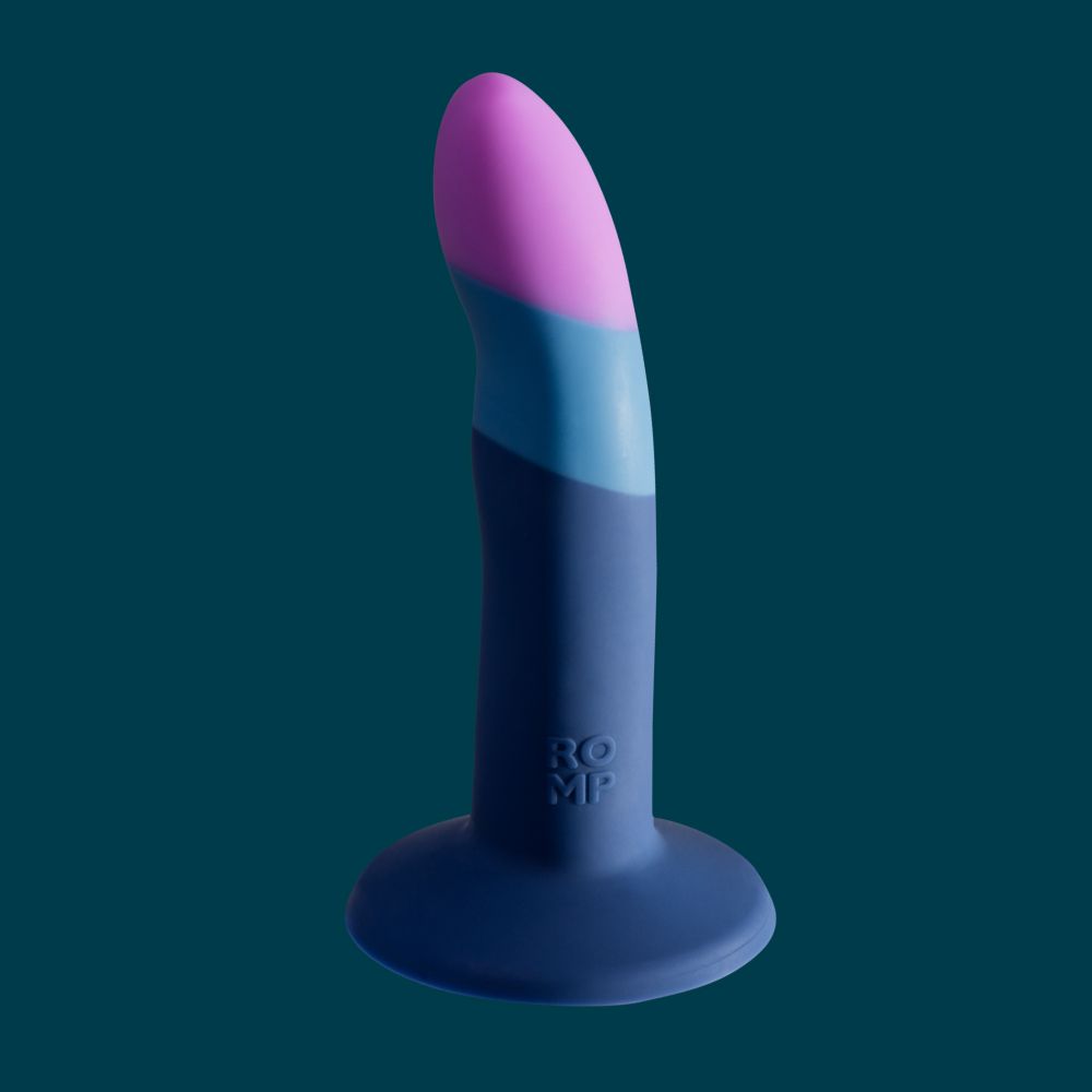 Набор для пеггинга страпон и ремни ROMP Piccolo Pegging Kit для точки G и P, синий, 14 см х 2.9 см фото №14 — секс игрушки: Украина, NO TABOO