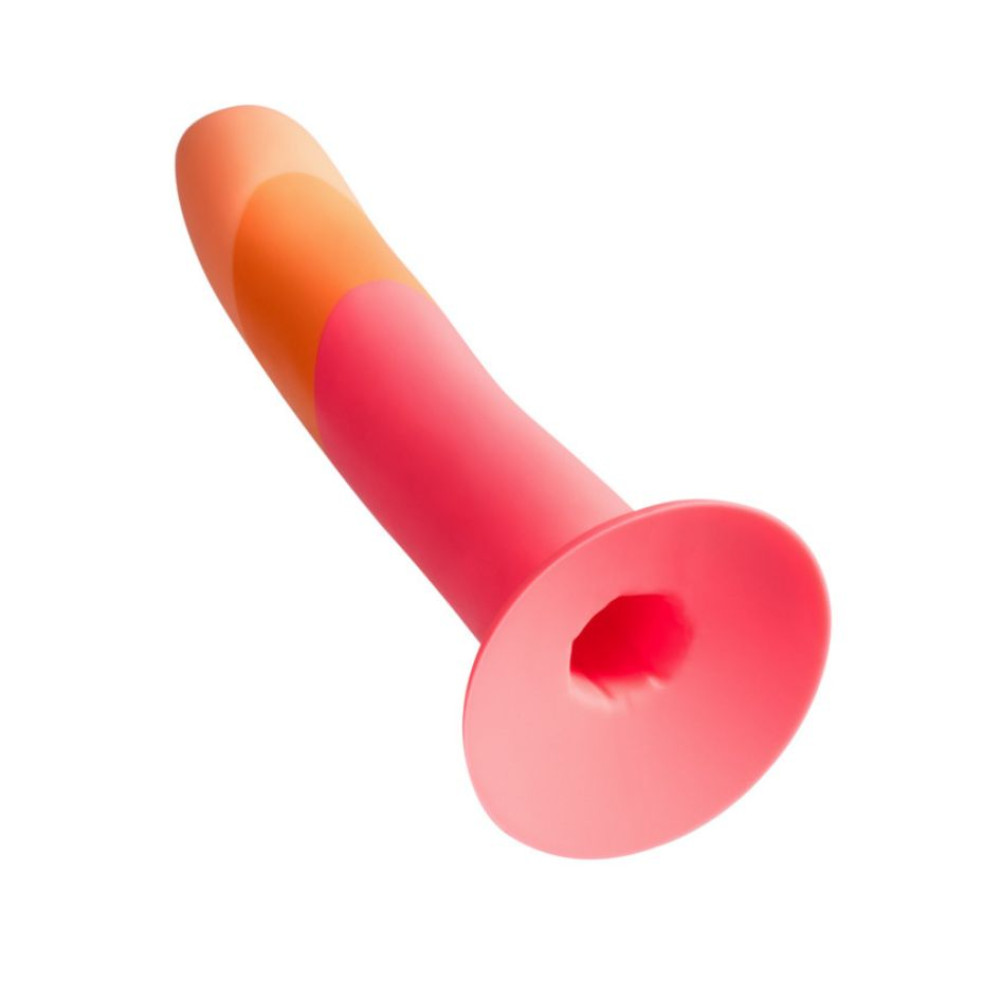 Нереалистичный фаллоимитатор ROMP Dizi Dildo насадка на страпон на присоске, для точки G и P, оранж, 18 см х 3.5 см фото №3 — секс игрушки: Украина, NO TABOO