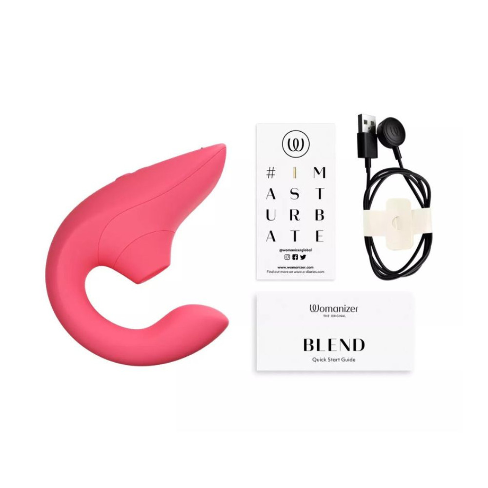 Вибратор-стимулятор двойной Womanizer Blend Vibrant Rose для точки G и клитора, вакуум и вибрация, коралловый фото №11 — секс игрушки: Украина, NO TABOO