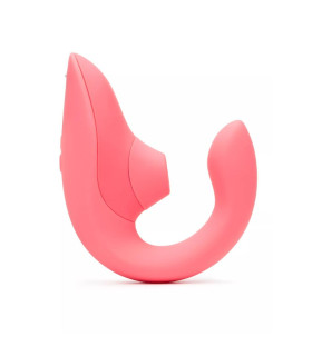 Вібратор-стимулятор подвійний Womanizer Blend Vibrant Rose для точки G і клітора, вакуум і вібрація, кораловий - No Taboo