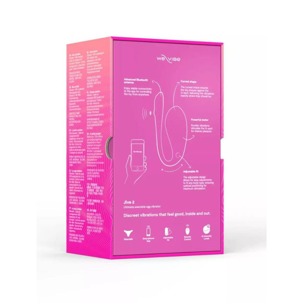 Виброяйцо We-Vibe Jive 2 Electric Pink для точки G с управлением с телефона, розовое фото №4 — секс игрушки: Украина, NO TABOO