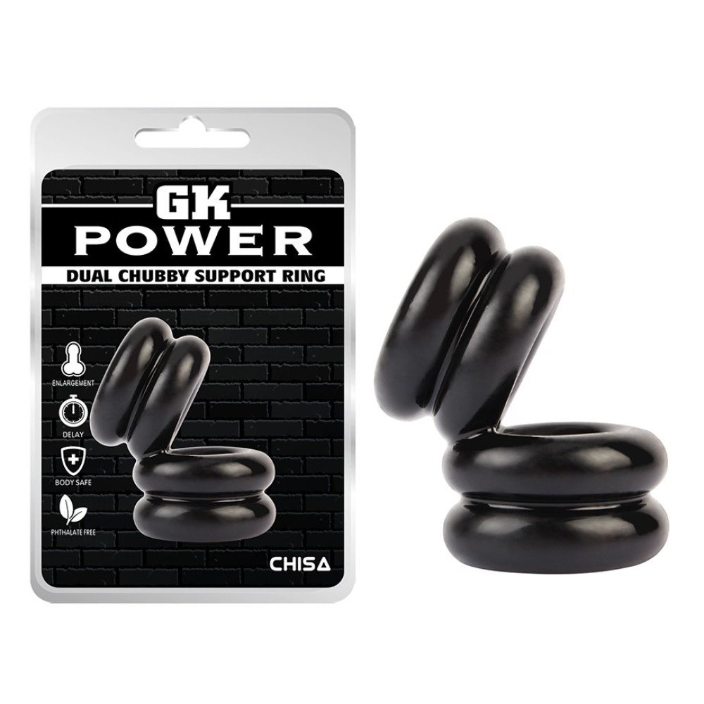 Двойное эрекционное кольцо Chisa Dual Chubby Support Ring, черное фото №0 — секс игрушки: Украина, NO TABOO
