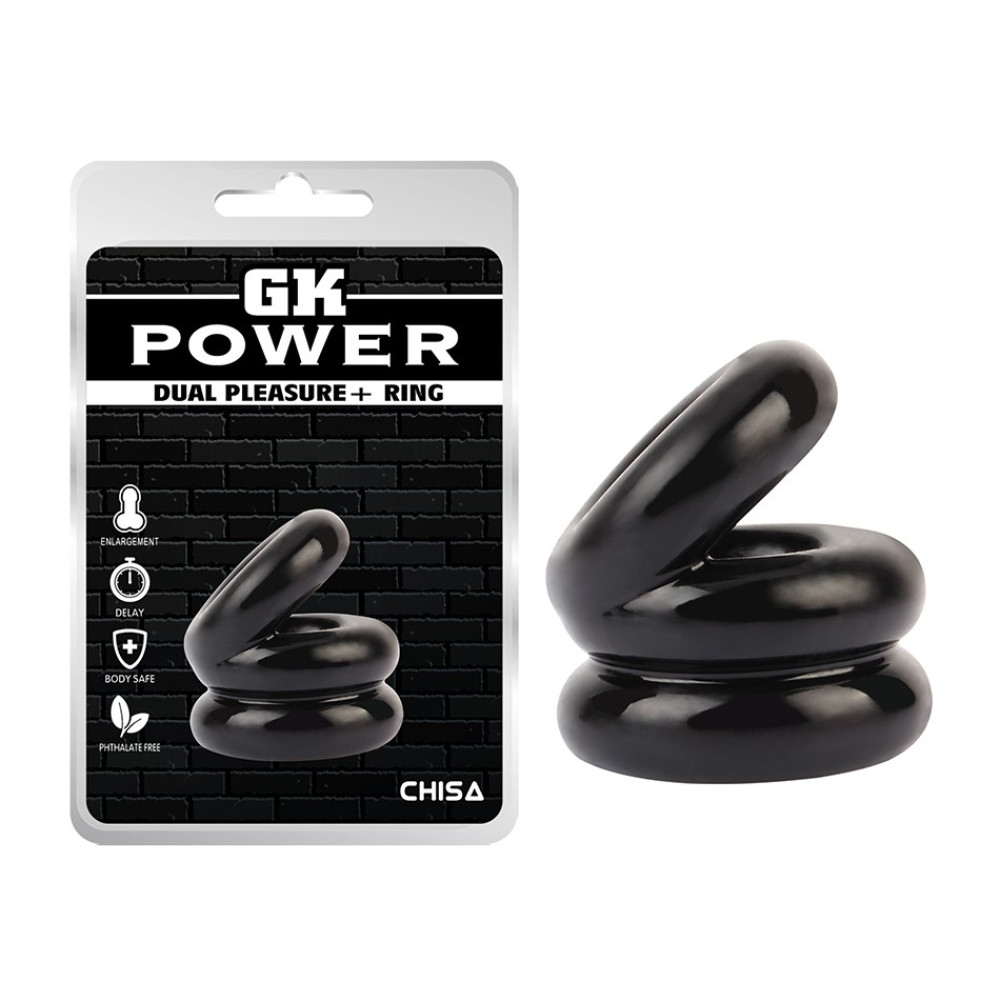 Эрекционное кольцо двойное Chisa Dual Pleasure, черное фото №0 — секс игрушки: Украина, NO TABOO