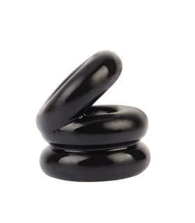 Эрекционное кольцо двойное Chisa Dual Pleasure, черное - No Taboo