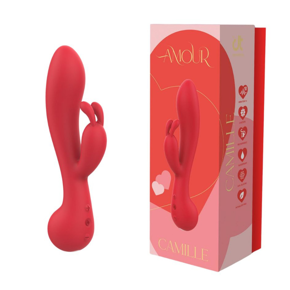Вибратор кролик Dream Toys Amour Camille красный, 22 х 4.1 см фото №0 — секс игрушки: Украина, NO TABOO