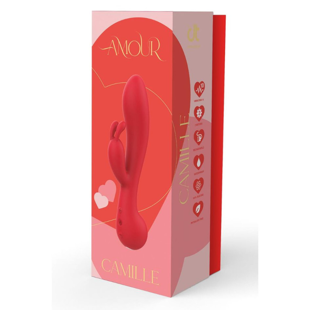 Вибратор кролик Dream Toys Amour Camille красный, 22 х 4.1 см фото №5 — секс игрушки: Украина, NO TABOO