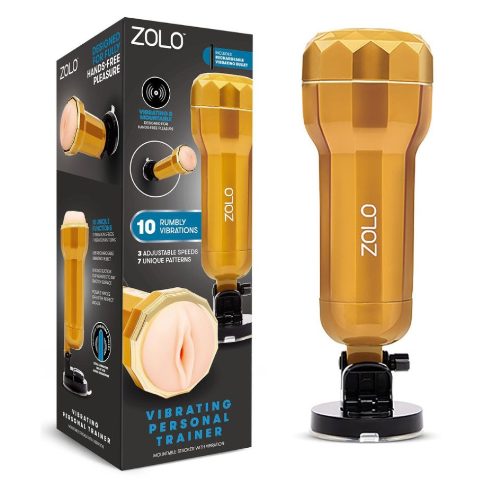Мастурбатор вагина в колбе на присоске Zolo Vibrating Personal Trainer с вибрацией, 28 х 9 см фото №0 — секс игрушки: Украина, NO TABOO