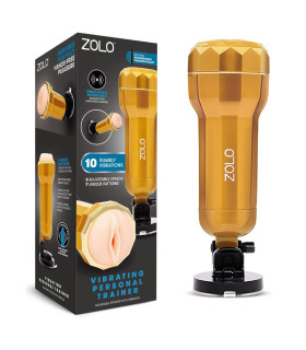 Мастурбатор вагина в колбе на присоске Zolo Vibrating Personal Trainer с вибрацией, 28 х 9 см - No Taboo