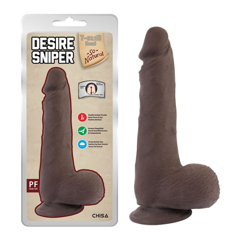 Фаллоимитатор на присоске Chisa Desire Sniper Brown коричневый, 23 х 4.9 см фото №0 — секс игрушки: Украина, NO TABOO